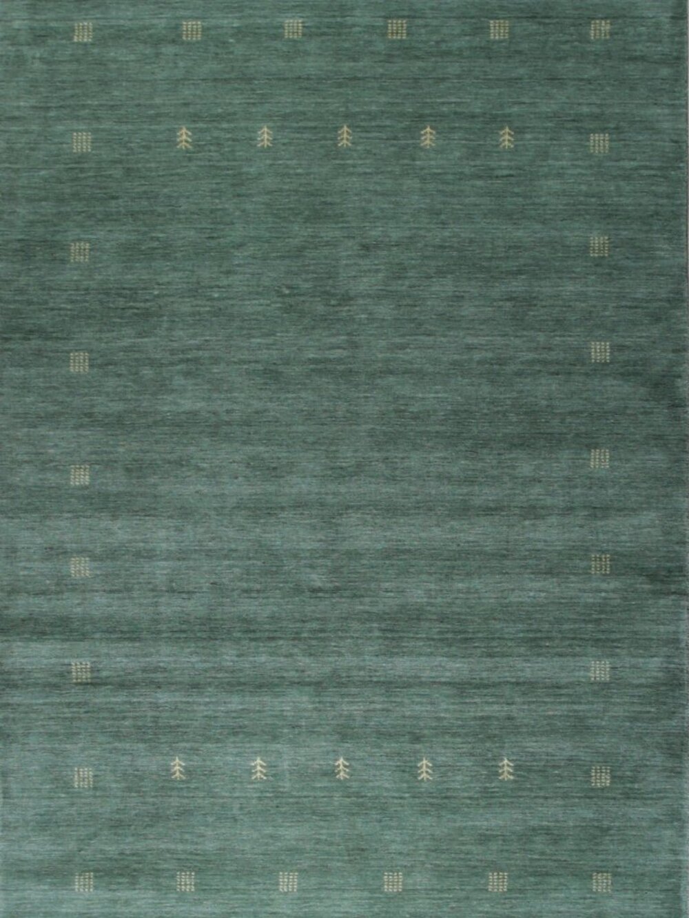 Green Gray Handmade Wool Area Rug 4' x 6' Contemporary Modern